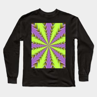 Stacked Structure in Lilac and Lime Long Sleeve T-Shirt